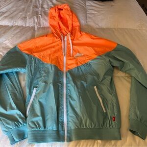 Nike Vibrant Orange and Green Hooded Jacket